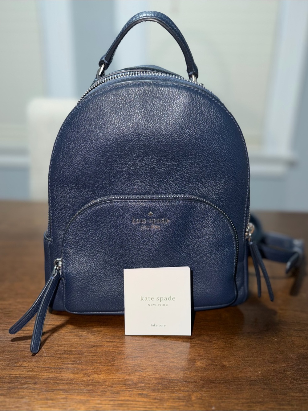 Kate Spade New York Navy BlueLeather Small Backpack - Picture 9 of 9